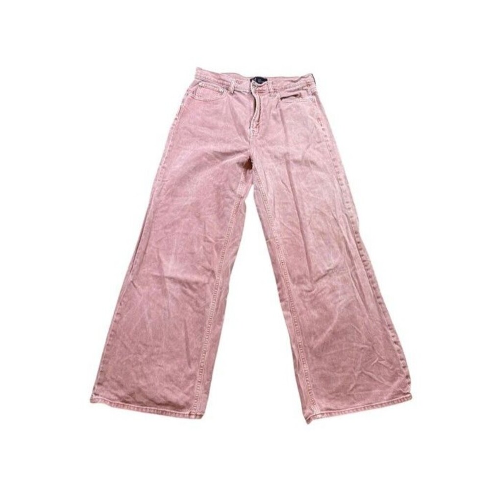 GAP High Rise Wide Leg Jeans Womens Size 8/29 Light Red Baggy Boho 100% Cotton